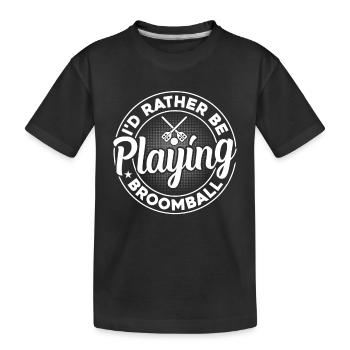 Je préfère jouer au ballon-balai - Joueur de ballon-balai - T-shirt bio Premium Enfant - noir - Devant