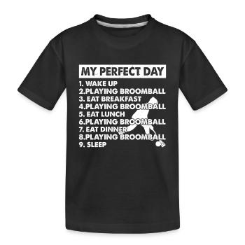 Jouer au ballon-balai Sport Plan de jour de ballon-balai Broomba - T-shirt bio Premium Enfant - noir - Devant