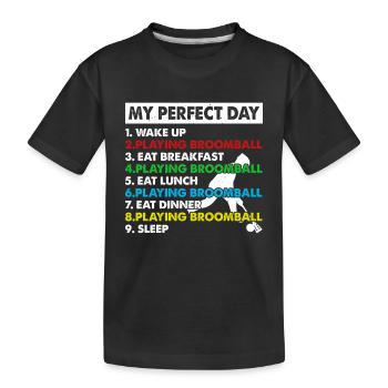 Broomball Player Broomball Sport Broomball Day Pla - Kinder Premium Bio T-Shirt - Schwarz - Vorne