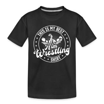 This Is My Best Arm Wrestling Shirt Armwrestling - Kids' Premium Organic T-Shirt - black - Front