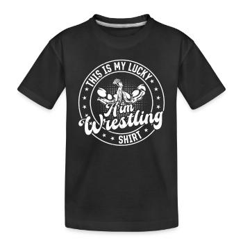 C’est ma chemise de bras de fer porte-bonheur - T-shirt bio Premium Enfant - noir - Devant