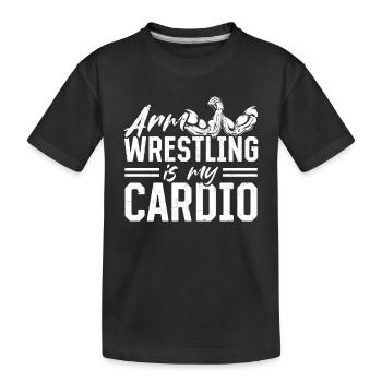 Le bras de fer est mon cardio - Bras de fer amusant - T-shirt bio Premium Enfant - noir - Devant