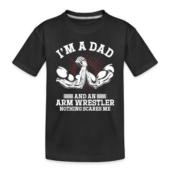 I'm A Dad And An Arm Wrestler Daddy Armwrestling D - Kids' Premium Organic T-Shirt - black - Front