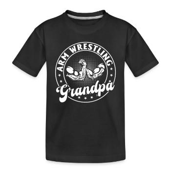 Arm Wrestling Grandpa Armwrestling Arm Wrestler Gr - Kinder Premium Bio T-Shirt - Schwarz - Vorne