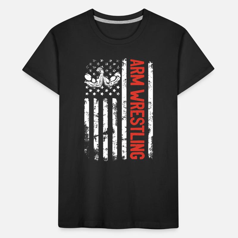 Bras de fer Drapeau américain Bras de fer Drapeau américain T-shirt bio Premium Enfant