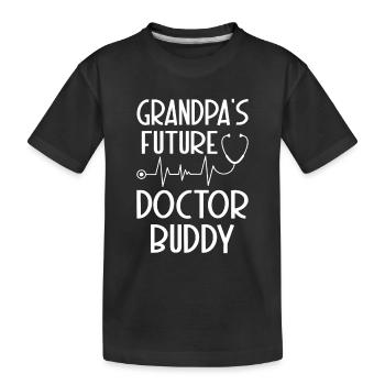 Doctor Baby - Grandpa's Future Doctor Buddy - Kinder Premium Bio T-Shirt - Schwarz - Vorne