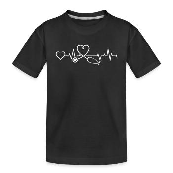 Hospital Doctor Stethoscope with Heart - Kinder Premium Bio T-Shirt - Schwarz - Vorne
