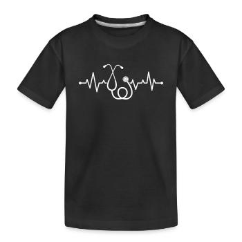 Doctor Heartbeat Doctor Stethoscope - Kinder Premium Bio T-Shirt - Schwarz - Vorne