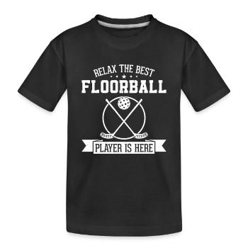 Détendez-vous Le meilleur joueur de floorball est ici - Floorbal - T-shirt bio Premium Enfant - noir - Devant