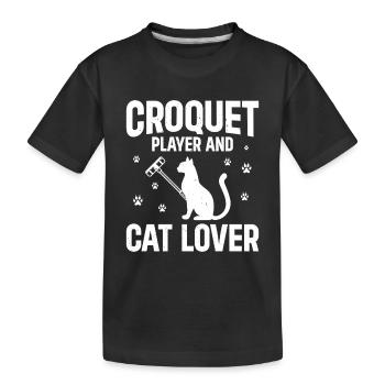 Joueur de croquet et amoureux des chats - Propriétaire de chat Croquet P - T-shirt bio Premium Enfant - noir - Devant