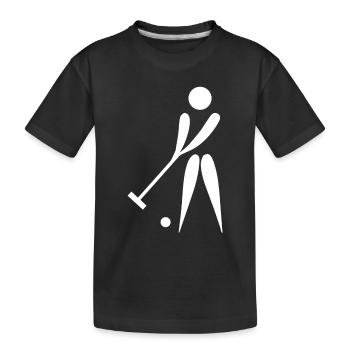 Drôle de Croquet Stick Figure Croquet - T-shirt bio Premium Enfant - noir - Devant
