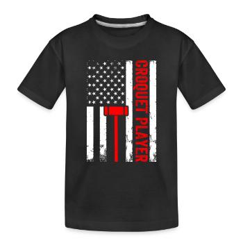 Croquet Player US Flag Croquet Player - Kids' Premium Organic T-Shirt - black - Front