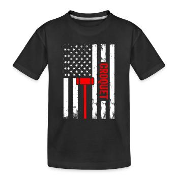 Croquet US Flag Croquet Player - Kids' Premium Organic T-Shirt - black - Front