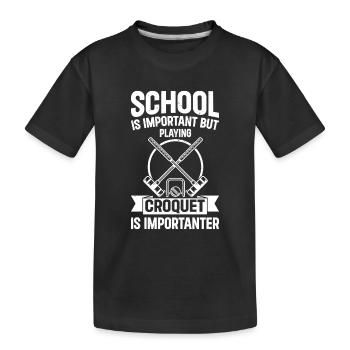 Playing Croquet Kids Croquet School Kids Croquet P - Kids' Premium Organic T-Shirt - black - Front
