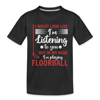 Floorball Dire Joueur De Floorball Jouer Floorbal - T-shirt bio Premium Enfant - noir - Devant