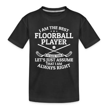 Citations de floorball - Je suis le meilleur joueur de floorball - T-shirt bio Premium Enfant - noir - Devant