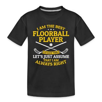 Jeu de floorball - Je suis le meilleur joueur de floorball - T-shirt bio Premium Enfant - noir - Devant