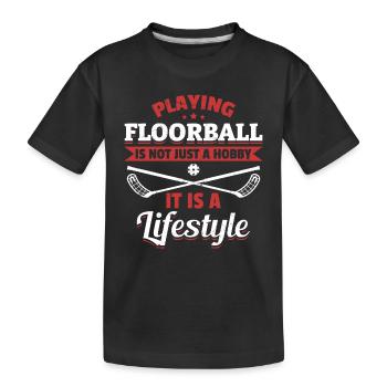 Jouer au floorball n’est pas seulement un passe-temps - Floorball - T-shirt bio Premium Enfant - noir - Devant