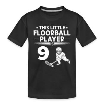 Ce petit joueur de floorball a 9 ans floorb - T-shirt bio Premium Enfant - noir - Devant