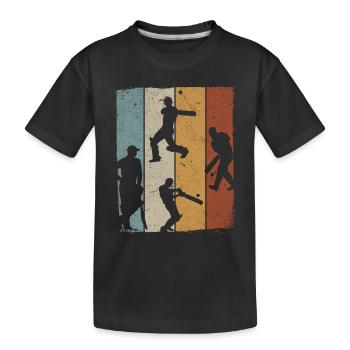 Cricket Retro Cricket Silhouettes Cricket - Kids' Premium Organic T-Shirt - black - Front
