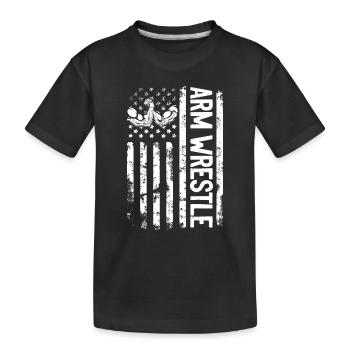 Arm Wrestling Arm Wrestle US Flag Arm Wrestler - Kids' Premium Organic T-Shirt - black - Front