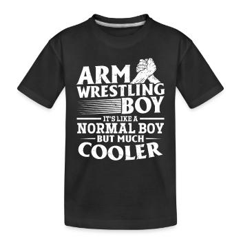 Armwrestling Arm Wrestler Boy Arm Wrestling Boy - Kids' Premium Organic T-Shirt - black - Front