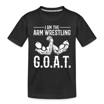 Je suis le bras de fer G.O.A.T. - Drôle de bras de fer - T-shirt bio Premium Enfant - noir - Devant