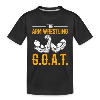 The Arm Wrestling G.O.A.T. - Kinder Premium Bio T-Shirt - Schwarz - Vorne