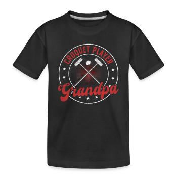 Croquet Game Croquet Grandpa - Croquet Player Gran - Kids' Premium Organic T-Shirt - black - Front
