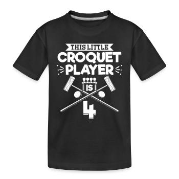 4th Birthday Party Croquet Player 4 Years - Kinder Premium Bio T-Shirt - Schwarz - Vorne