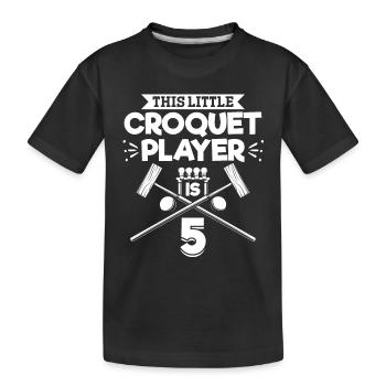 5th Birthday Party Croquet Player 5 Years - Kinder Premium Bio T-Shirt - Schwarz - Vorne
