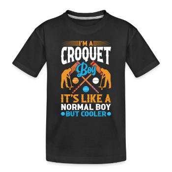 Croquet Player Boy Croquet Boy - Kids' Premium Organic T-Shirt - black - Front