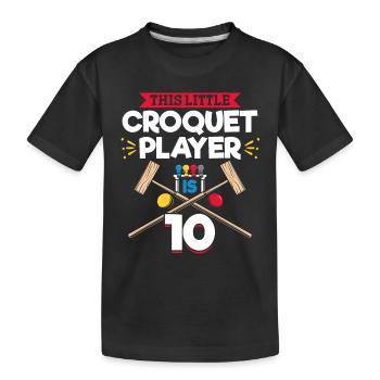 10 ans joueur de croquet 10e anniversaire croquet - T-shirt bio Premium Enfant - noir - Devant