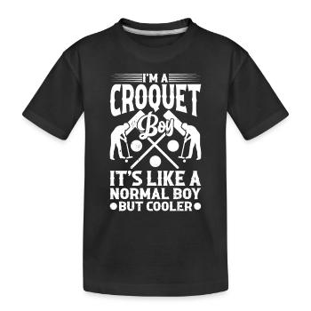 Croquet Boy Croquet Player Boy - Kids' Premium Organic T-Shirt - black - Front