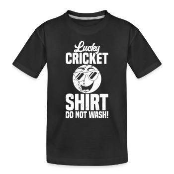 Lucky Cricket Shirt Do Not Wash - Funny Cricket Pl - Kinder Premium Bio T-Shirt - Schwarz - Vorne