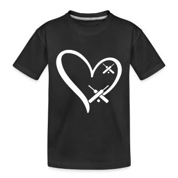 Cricket Heart Cricketing Cricket Player Cricket He - Kinder Premium Bio T-Shirt - Schwarz - Vorne