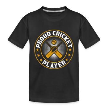 Cricketing Cricket Game - Proud Cricket Player - Kids' Premium Organic T-Shirt - black - Front