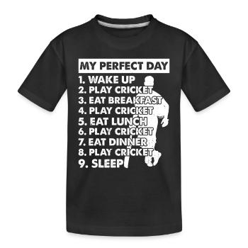 Cricket Day Plan Cricket Player Cricketing - Kids' Premium Organic T-Shirt - black - Front
