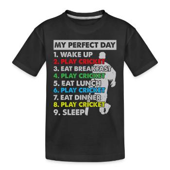 Cricket Player Cricketing Cricket Day Plan - Kids' Premium Organic T-Shirt - black - Front