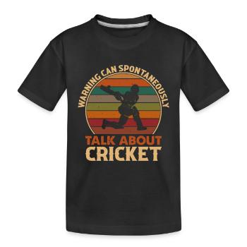 Life Is A Game Cricket Is Serious - Cricket Quotes - Kids' Premium Organic T-Shirt - black - Front