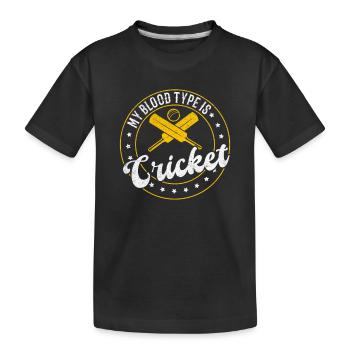 Joueur de cricket - Mon groupe sanguin est Crick - T-shirt bio Premium Enfant - noir - Devant