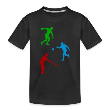 Boccia Silhouettes Joueur de pétanque Silhouettes - T-shirt bio Premium Enfant - noir - Devant