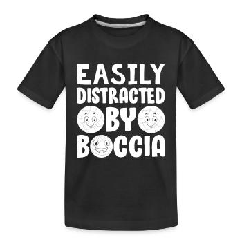 Joueur de pétanque Joueur de boccia - Facilement distraire - T-shirt bio Premium Enfant - noir - Devant