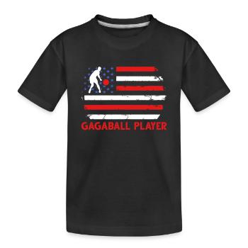 Gagaball Player Gagaball US Flag Gaga Ball - Kids' Premium Organic T-Shirt - black - Front