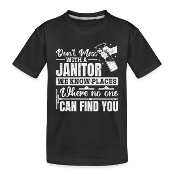 Ne plaisantez pas avec un concierge - Funny Janitor - T-shirt bio Premium Enfant - noir - Devant