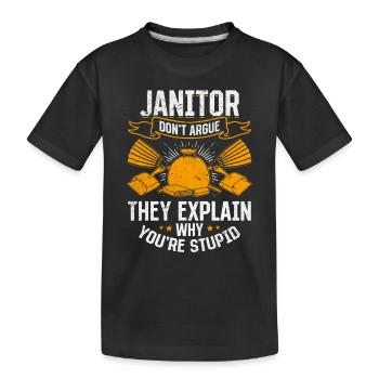 Concierge Don’t Argue - Concierge Drôle Concierge - T-shirt bio Premium Enfant - noir - Devant