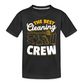 La meilleure équipe de nettoyage - Femme de ménage - T-shirt bio Premium Enfant - noir - Devant