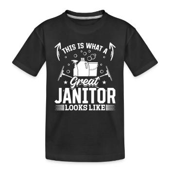 Voici à quoi ressemble un grand concierge - Janitor - T-shirt bio Premium Enfant - noir - Devant