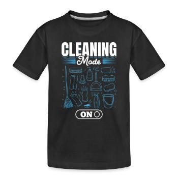 Mode de nettoyage activé - Ménage de conciergerie Nettoyage de la maison - T-shirt bio Premium Enfant - noir - Devant