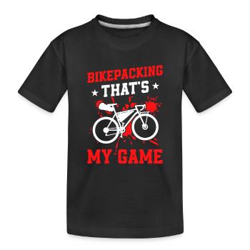 Gravel Bike Bikepacker - Bikepacking That's My Gam - Kids' Premium Organic T-Shirt - black - Front